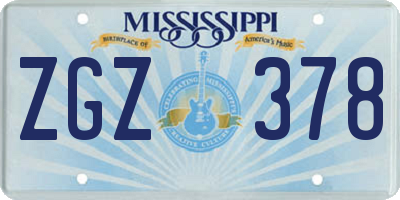 MS license plate ZGZ378