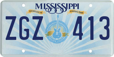 MS license plate ZGZ413