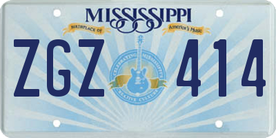 MS license plate ZGZ414