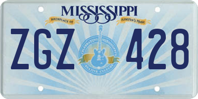 MS license plate ZGZ428