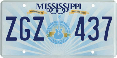 MS license plate ZGZ437