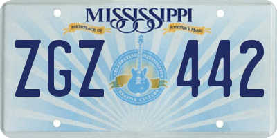 MS license plate ZGZ442