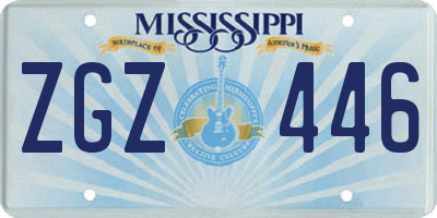 MS license plate ZGZ446