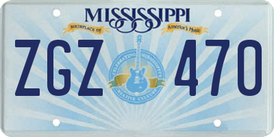 MS license plate ZGZ470