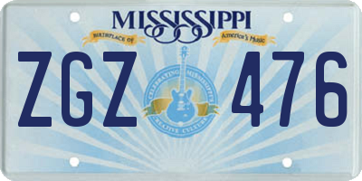 MS license plate ZGZ476