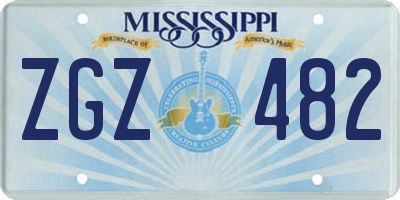 MS license plate ZGZ482