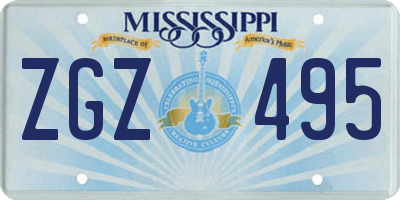 MS license plate ZGZ495