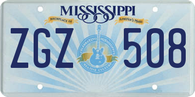 MS license plate ZGZ508