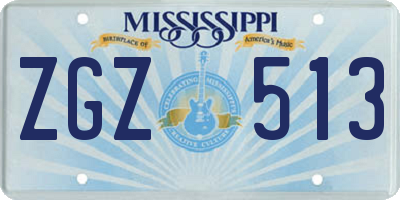 MS license plate ZGZ513