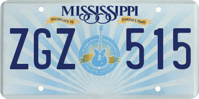 MS license plate ZGZ515