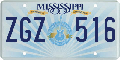 MS license plate ZGZ516