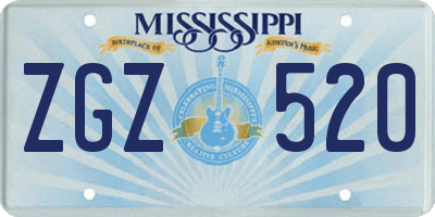 MS license plate ZGZ520