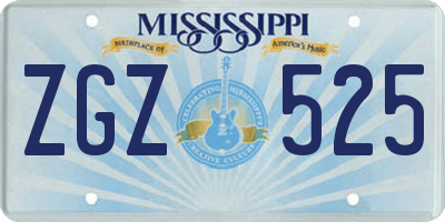 MS license plate ZGZ525