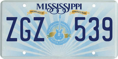 MS license plate ZGZ539