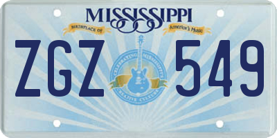 MS license plate ZGZ549