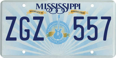 MS license plate ZGZ557