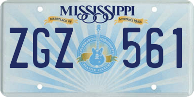 MS license plate ZGZ561