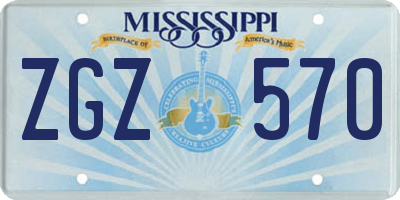 MS license plate ZGZ570