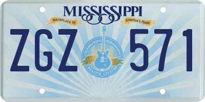 MS license plate ZGZ571