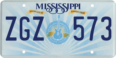 MS license plate ZGZ573