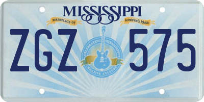 MS license plate ZGZ575