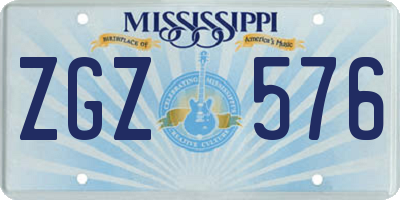 MS license plate ZGZ576