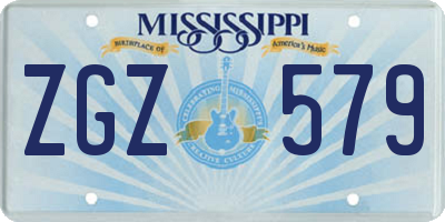 MS license plate ZGZ579