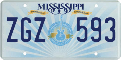 MS license plate ZGZ593