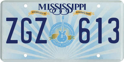 MS license plate ZGZ613