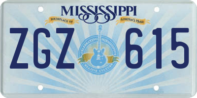 MS license plate ZGZ615