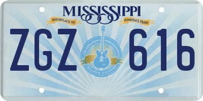 MS license plate ZGZ616