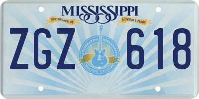 MS license plate ZGZ618