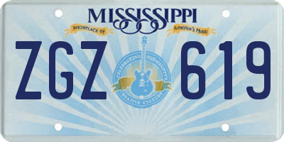 MS license plate ZGZ619