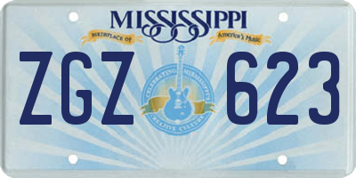 MS license plate ZGZ623