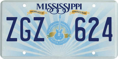 MS license plate ZGZ624