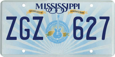 MS license plate ZGZ627