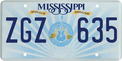 MS license plate ZGZ635