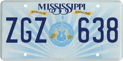 MS license plate ZGZ638