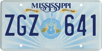 MS license plate ZGZ641