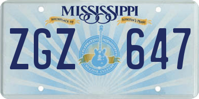 MS license plate ZGZ647