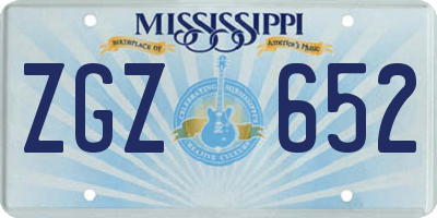 MS license plate ZGZ652