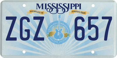 MS license plate ZGZ657