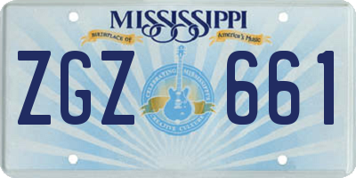 MS license plate ZGZ661