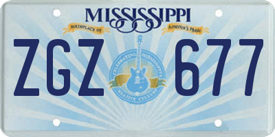 MS license plate ZGZ677