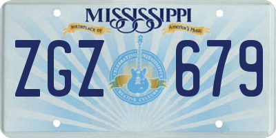 MS license plate ZGZ679