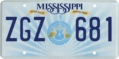 MS license plate ZGZ681