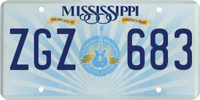 MS license plate ZGZ683