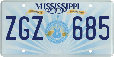 MS license plate ZGZ685