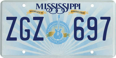 MS license plate ZGZ697