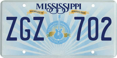 MS license plate ZGZ702